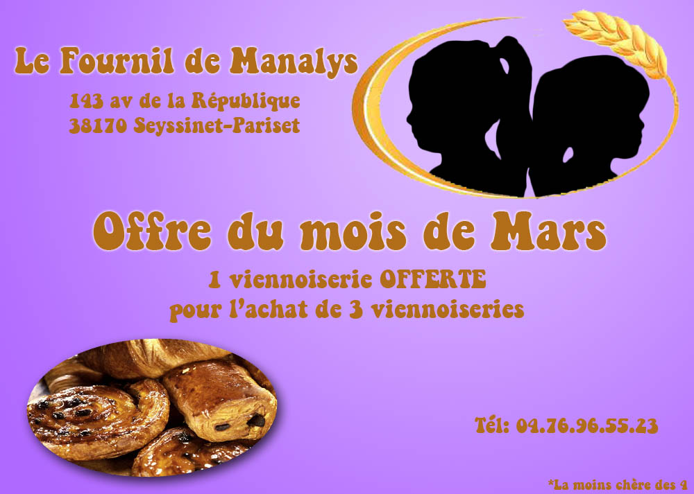 Flyer pour offre spéciale de boulangerie - Le Fournil de Manalys