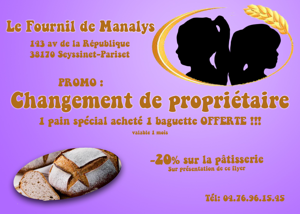 Flyer pour nouvelle boulangerie - Le Fournil de Manalys